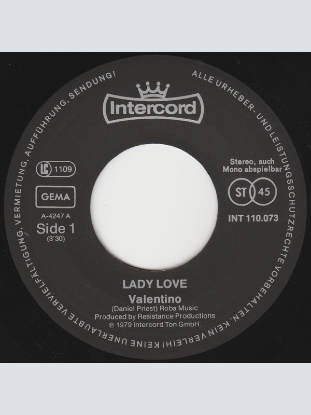 Vinyl / Lady Love (5) - Valentino / Breaking My Back For You