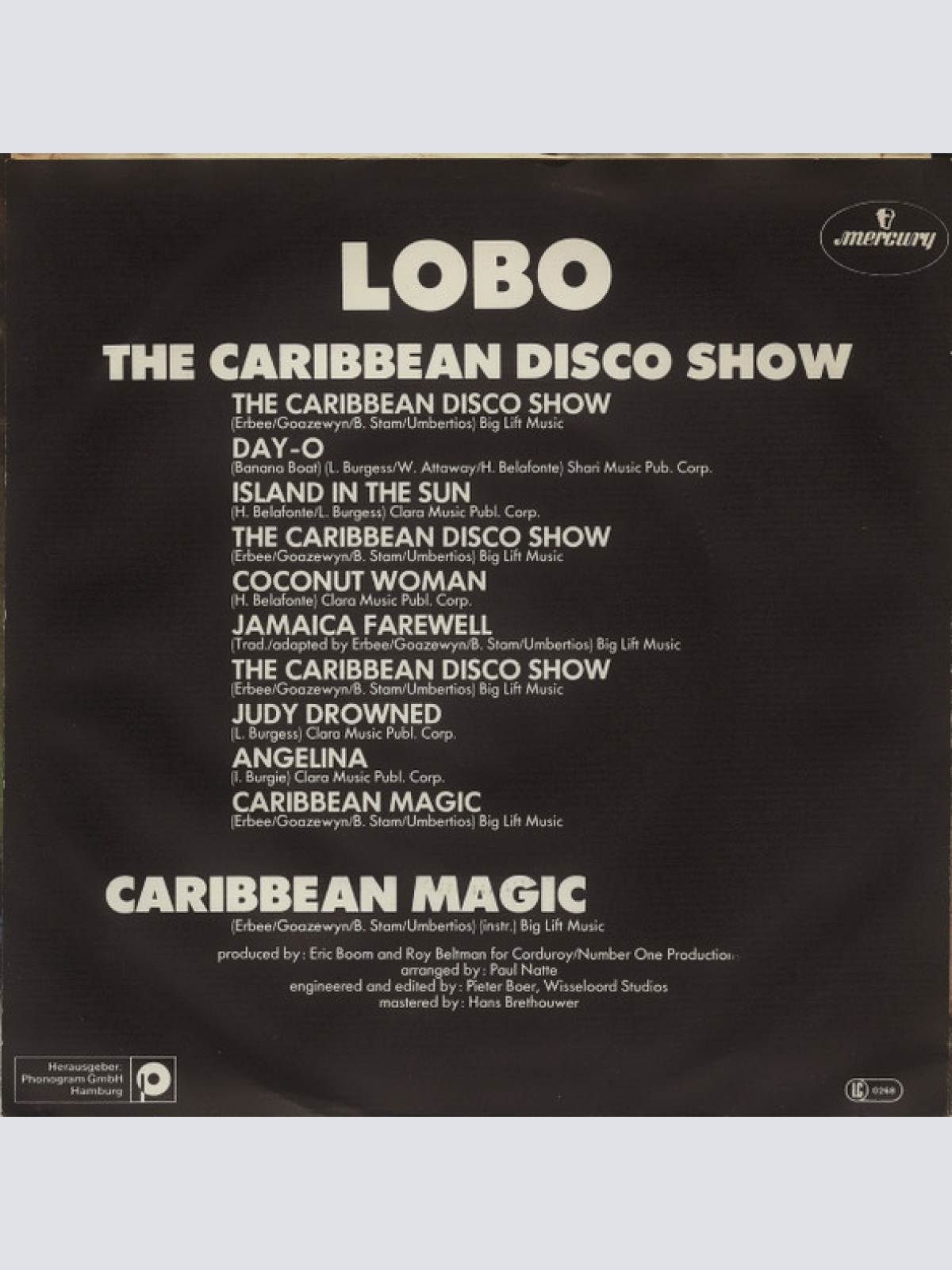 Vinyl / Lobo - Caribbean Disco Show