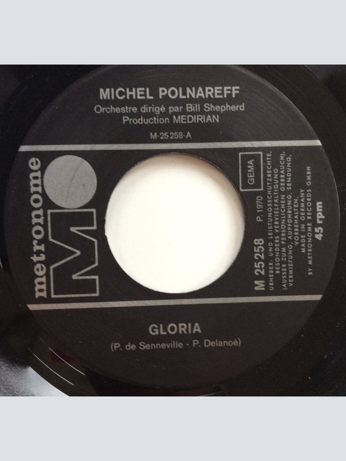 Vinyl / Michel Polnareff - Gloria / Je Suis Un Homme