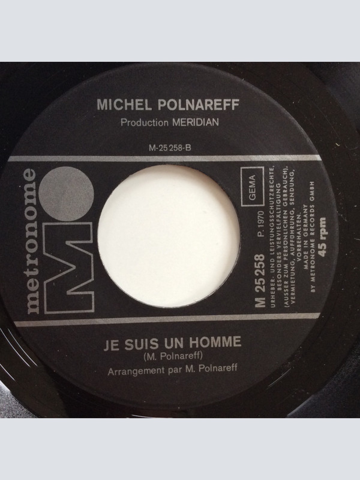 Vinyl / Michel Polnareff - Gloria / Je Suis Un Homme