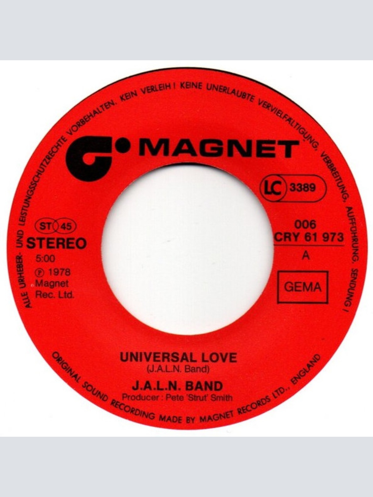 Vinyl / J.A.L.N. Band - Universal Love / Everybody's Gotta Do Something