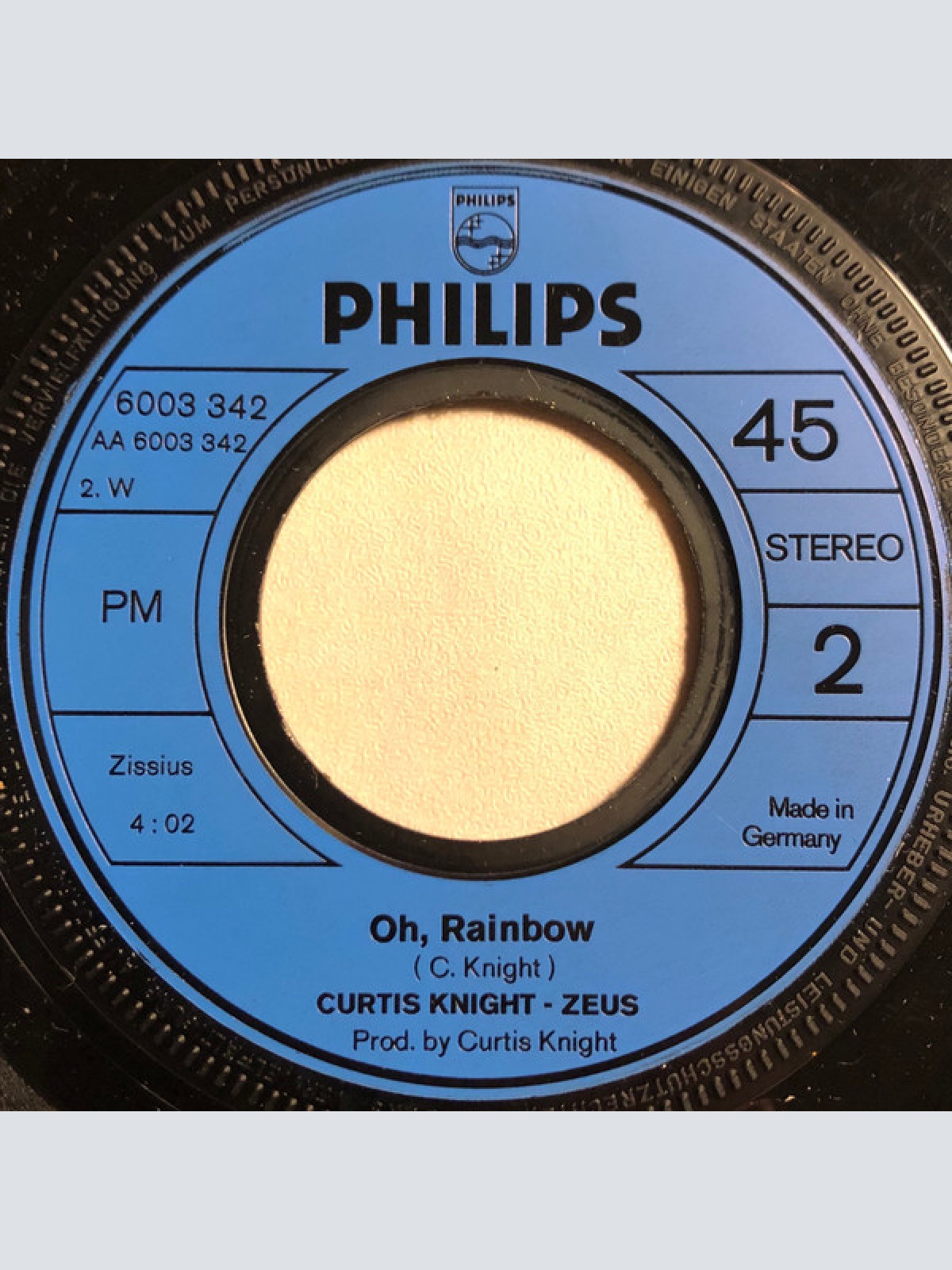 Vinyl / Curtis Knight Zeus - The Devil Made Me Do It / Oh, Rainbow