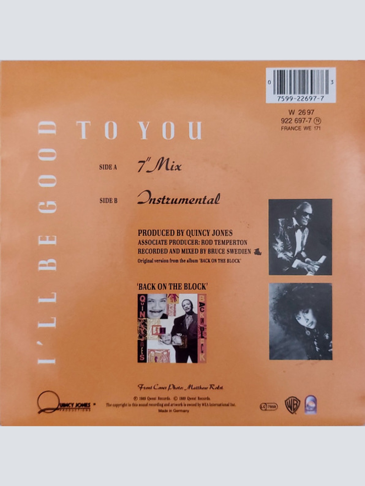 Vinyl / Quincy Jones Featuring Ray Charles and Chaka Khan - I'll Be Good To You