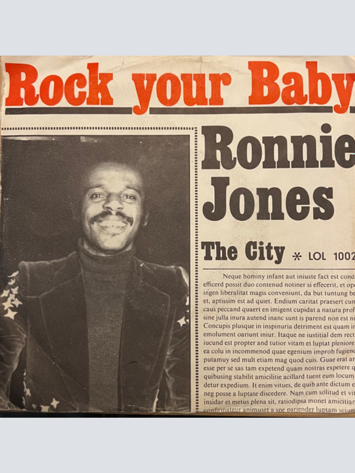 Vinyl / Ronnie Jones - Rock Your Baby