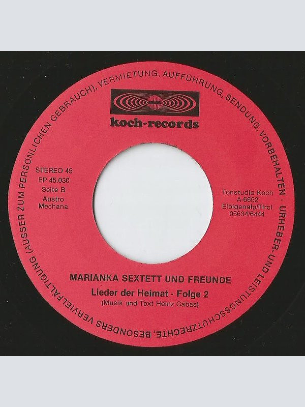 Vinyl / Marianka Sextett - Lieder Der Heimat