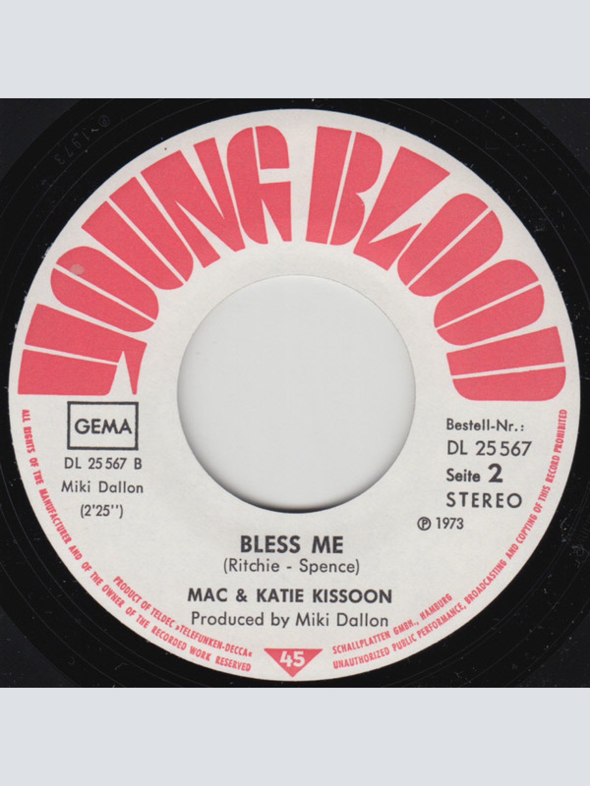 Vinyl / Mac & Katie Kissoon* - Change It All / Bless Me