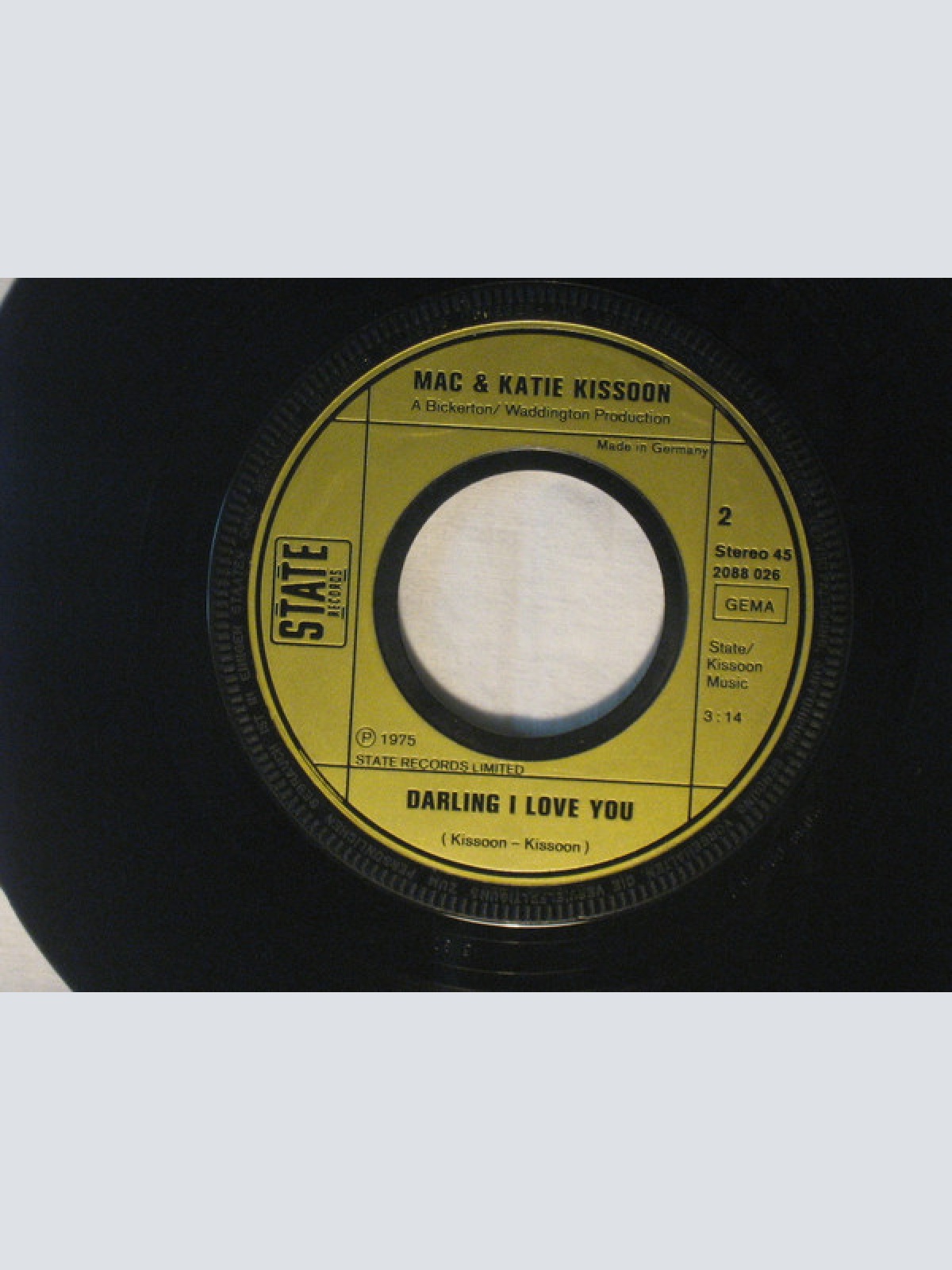 Vinyl / Mac And Katie Kissoon - The Two Of Us / Darling I Love You