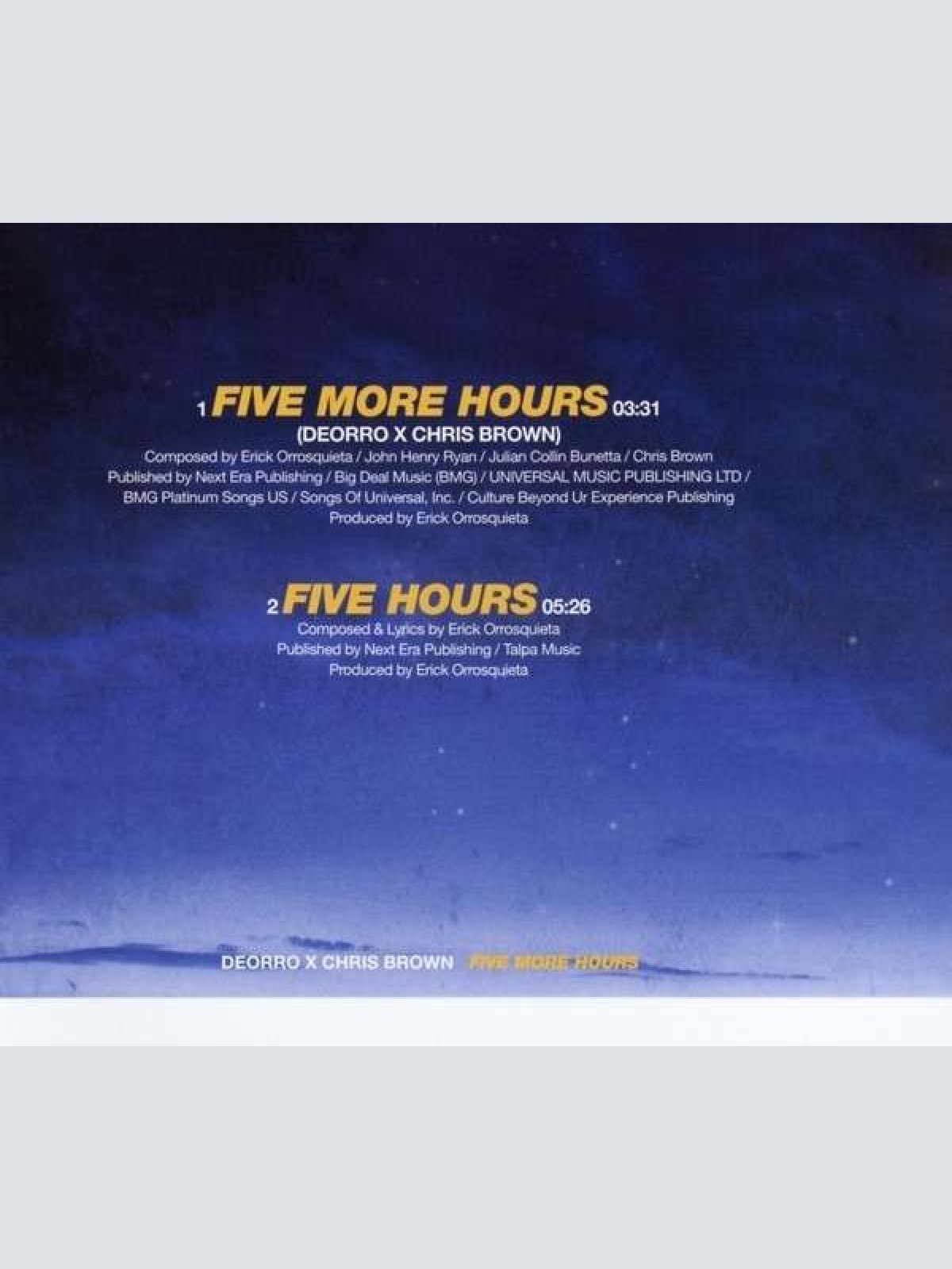 CD / Deorro X Chris Brown (4) - Five More Hours