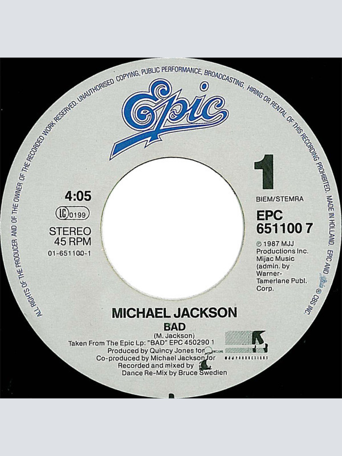 Vinyl / Michael Jackson - Bad