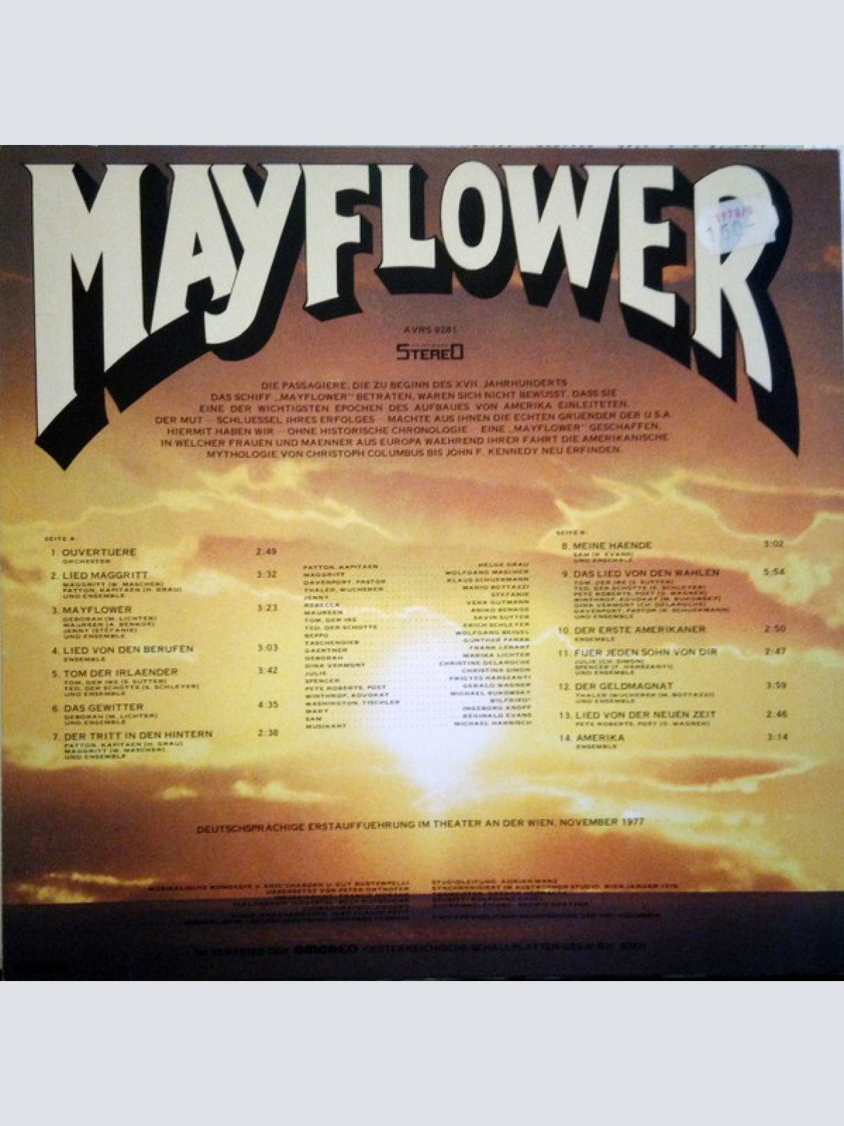 Vinyl / Éric Charden* - Guy Bontempelli - Mayflower - Deutschsprachige Erstauffuehrung Im Theater An Der Wien