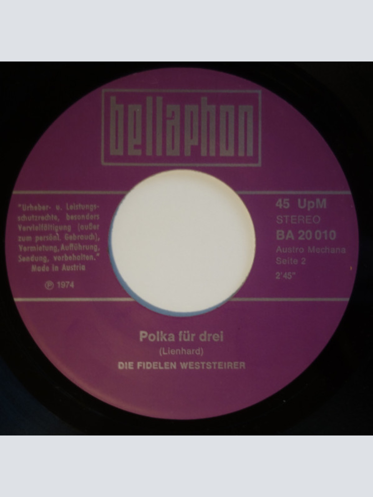 Vinyl / Die Fidelen Weststeirer* - Rehbraune Augen