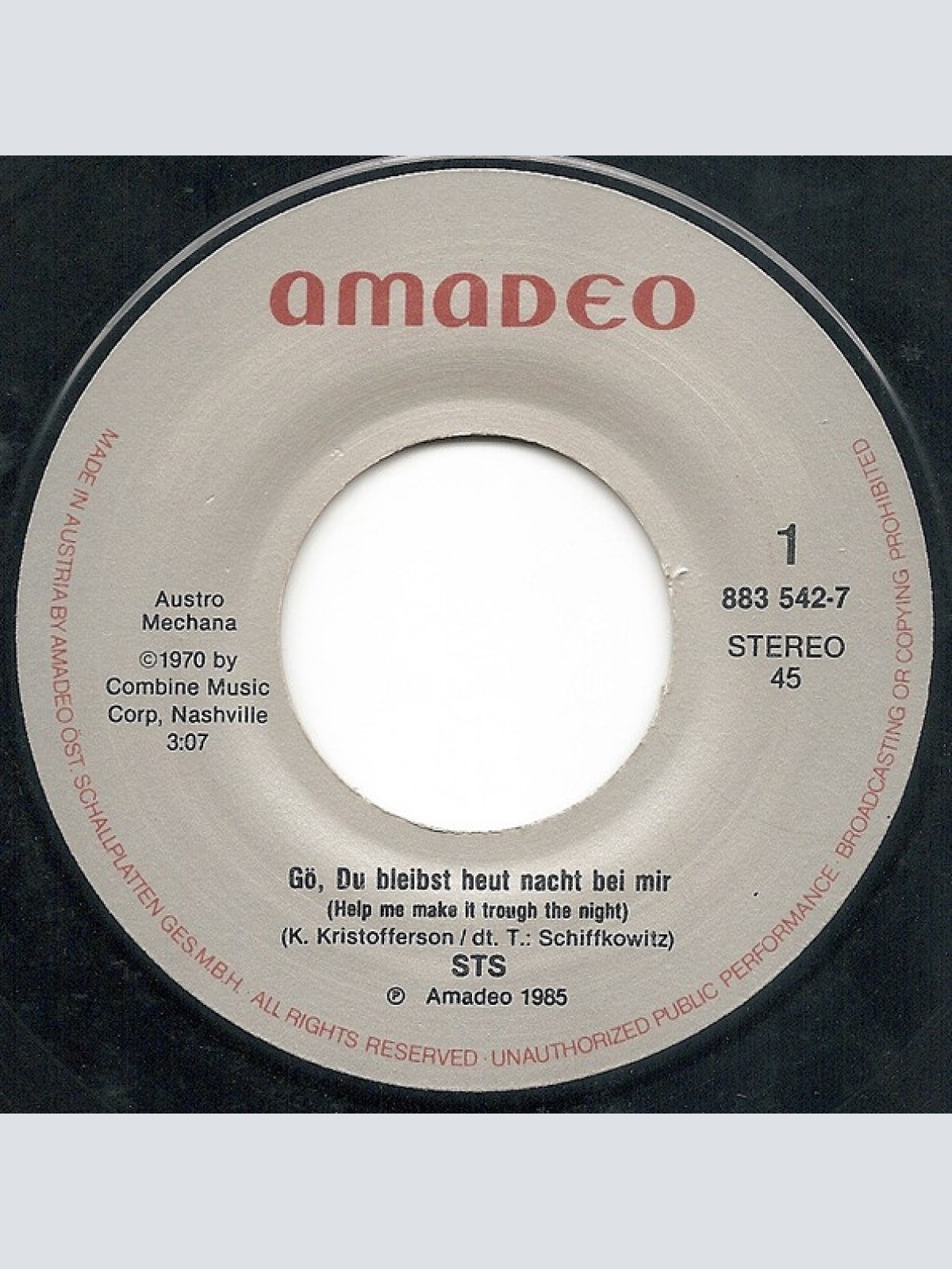 Vinyl / STS (3) - Gö, Du Bleibst Heut Nacht Bei Mir / So Frei, Wie Man Sein Kann