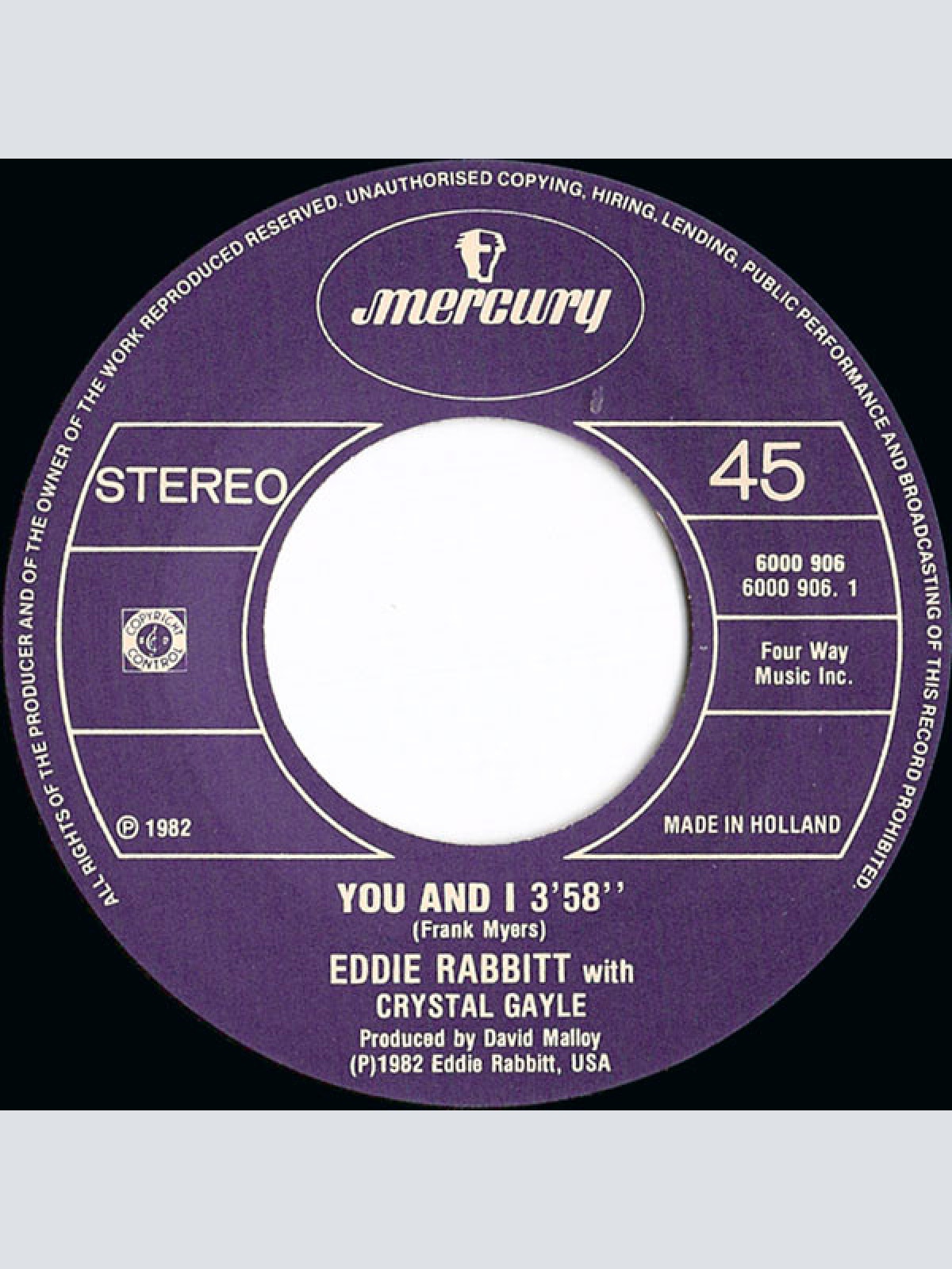 Vinyl / Eddie Rabbitt With Crystal Gayle - You And I