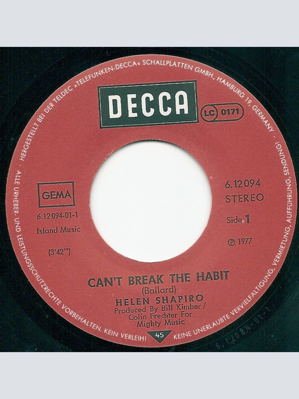 Vinyl / Helen Shapiro - Can't Break The Habit