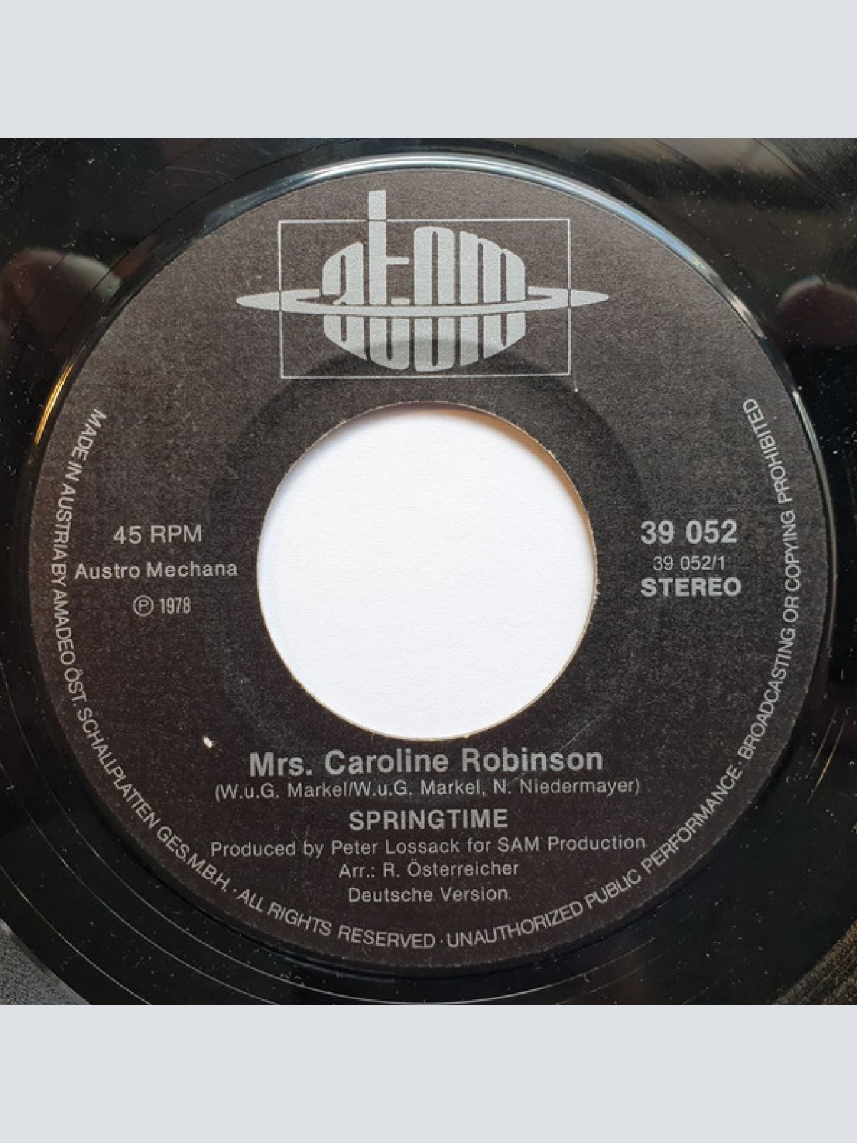 Vinyl / Springtime (3) - Mrs. Caroline Robinson