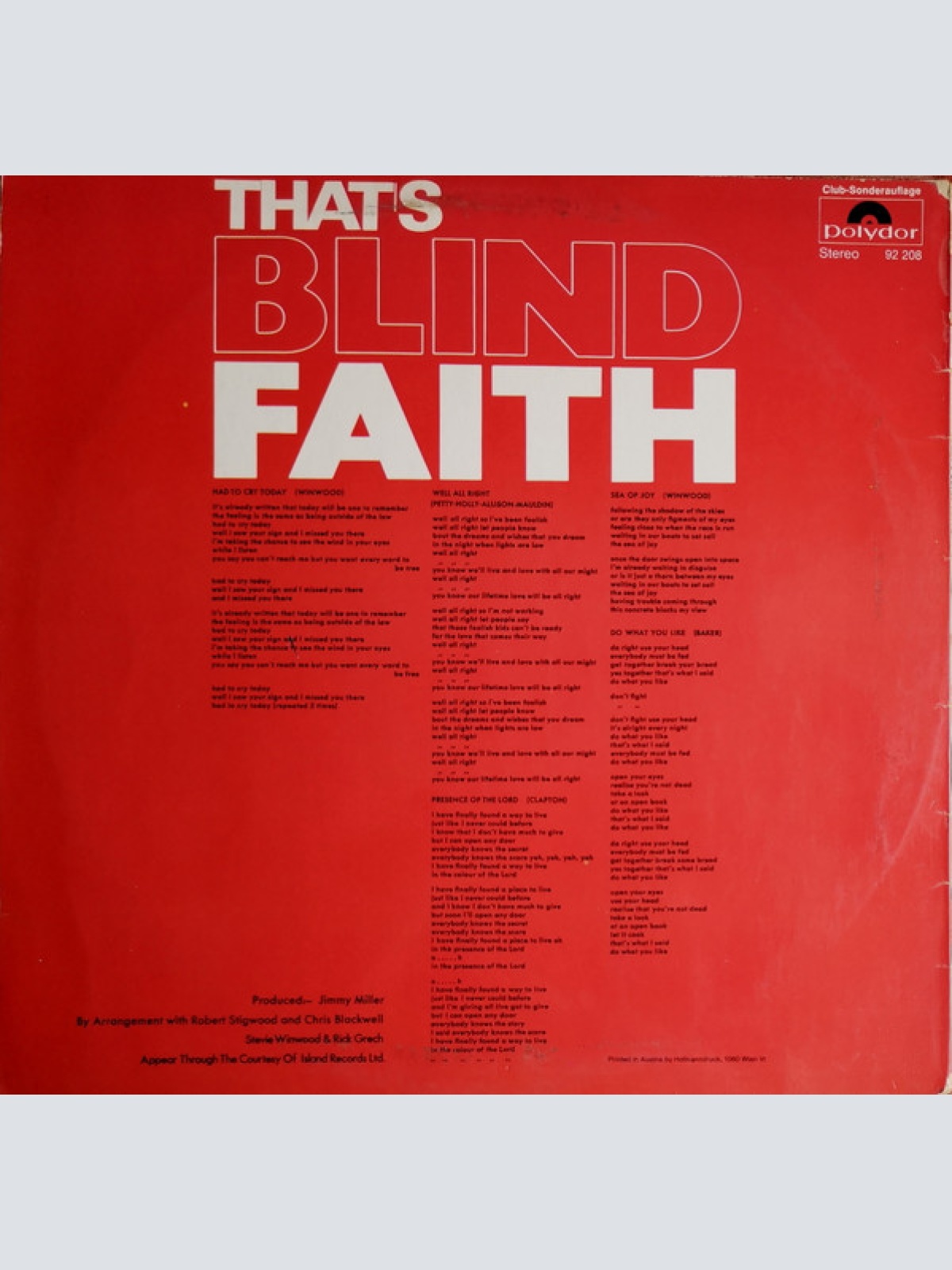 Vinyl / Blind Faith (2) - That's Blind Faith
