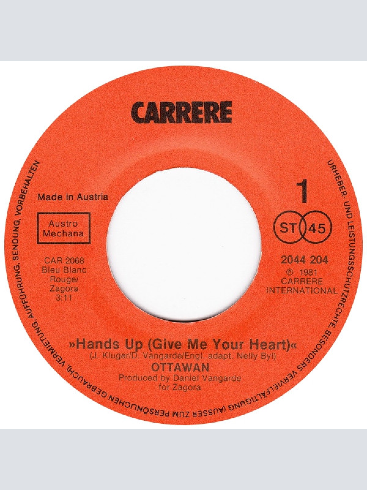 Vinyl / Ottawan - Hands Up (Give Me Your Heart)