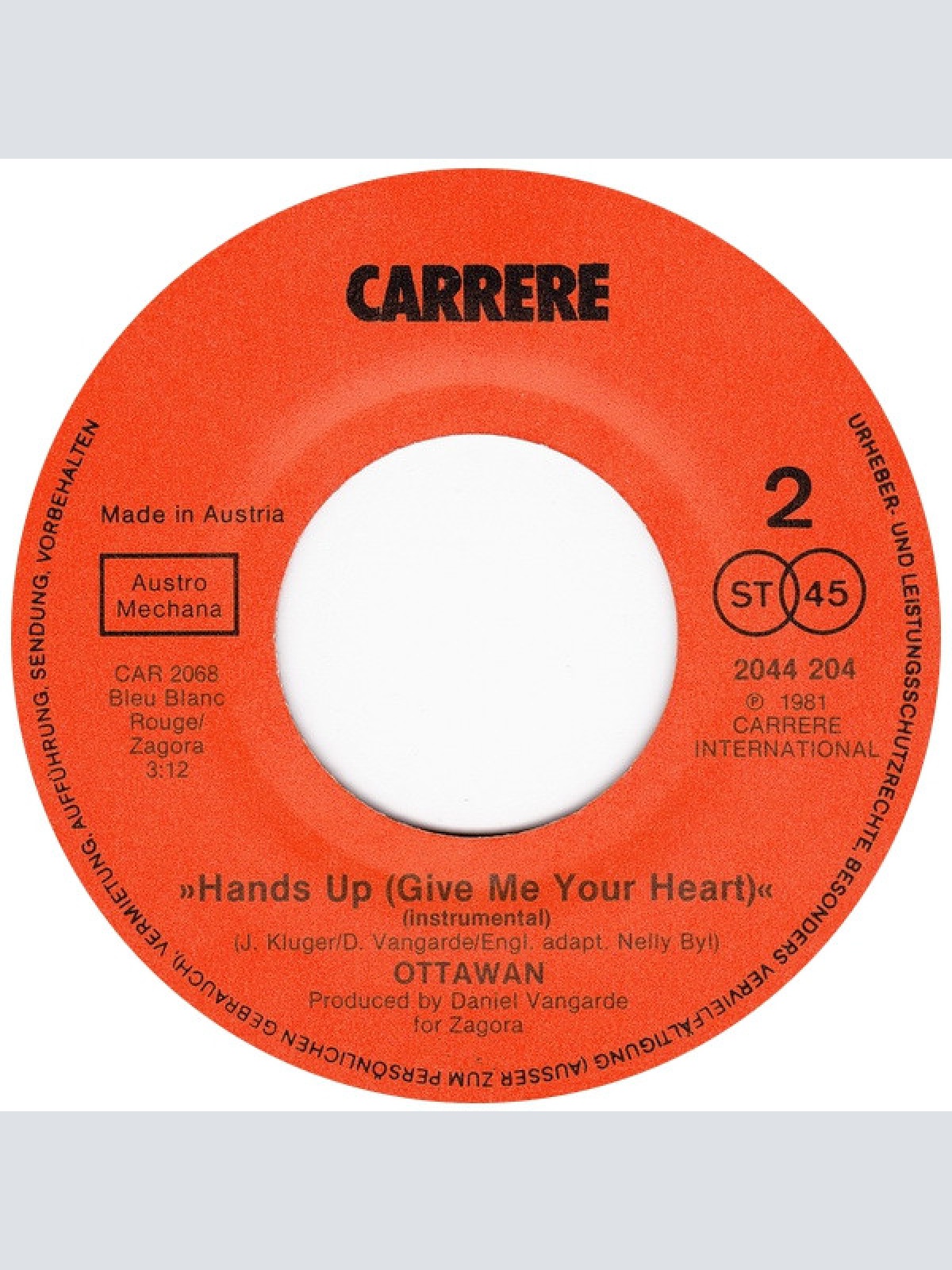 Vinyl / Ottawan - Hands Up (Give Me Your Heart)