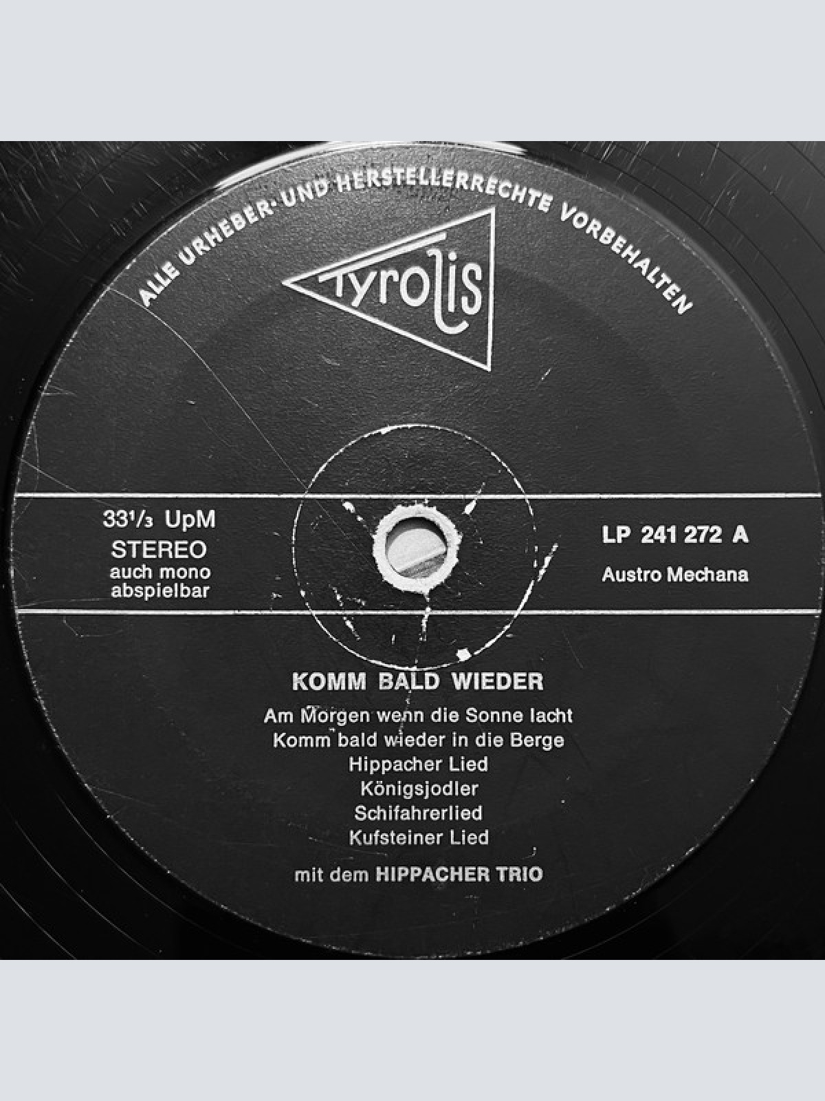 Vinyl / Hippacher Trio - Komm Bald Wieder