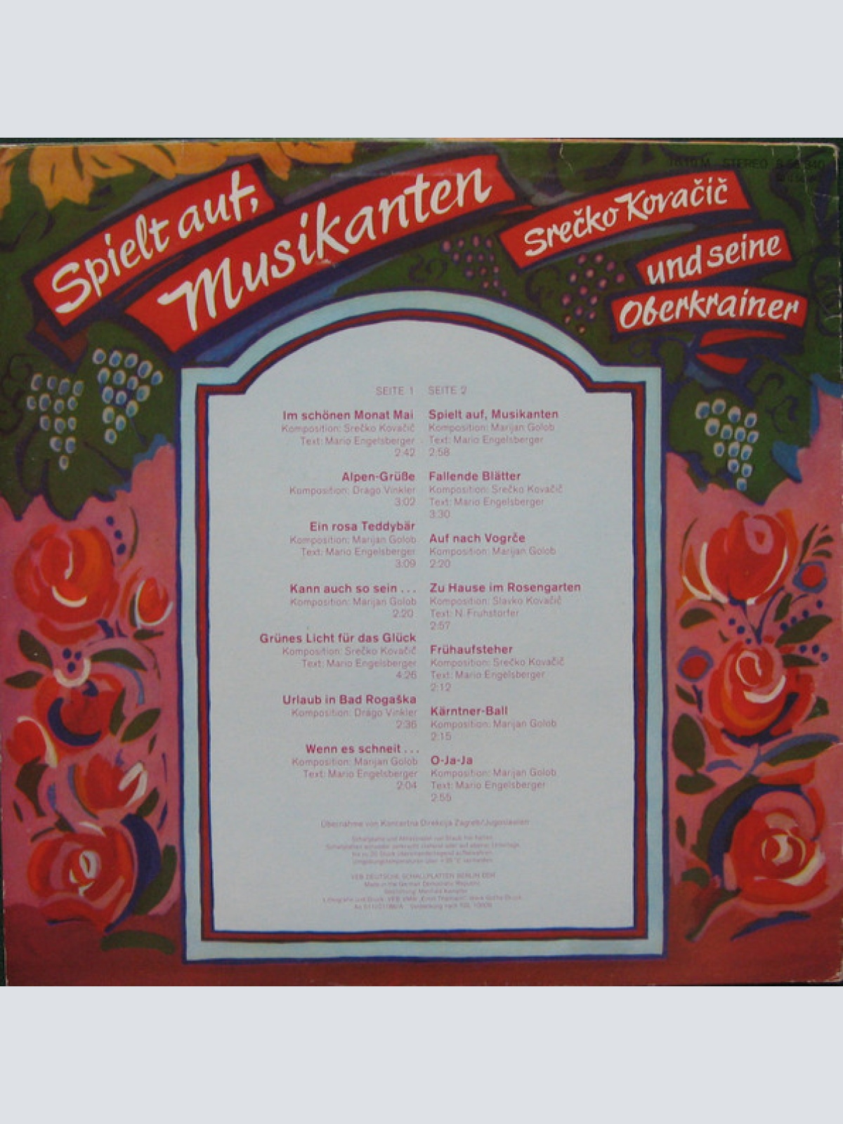 Vinyl / Srečko Kovačič Und Seine Oberkrainer* - Spielt Auf, Musikanten