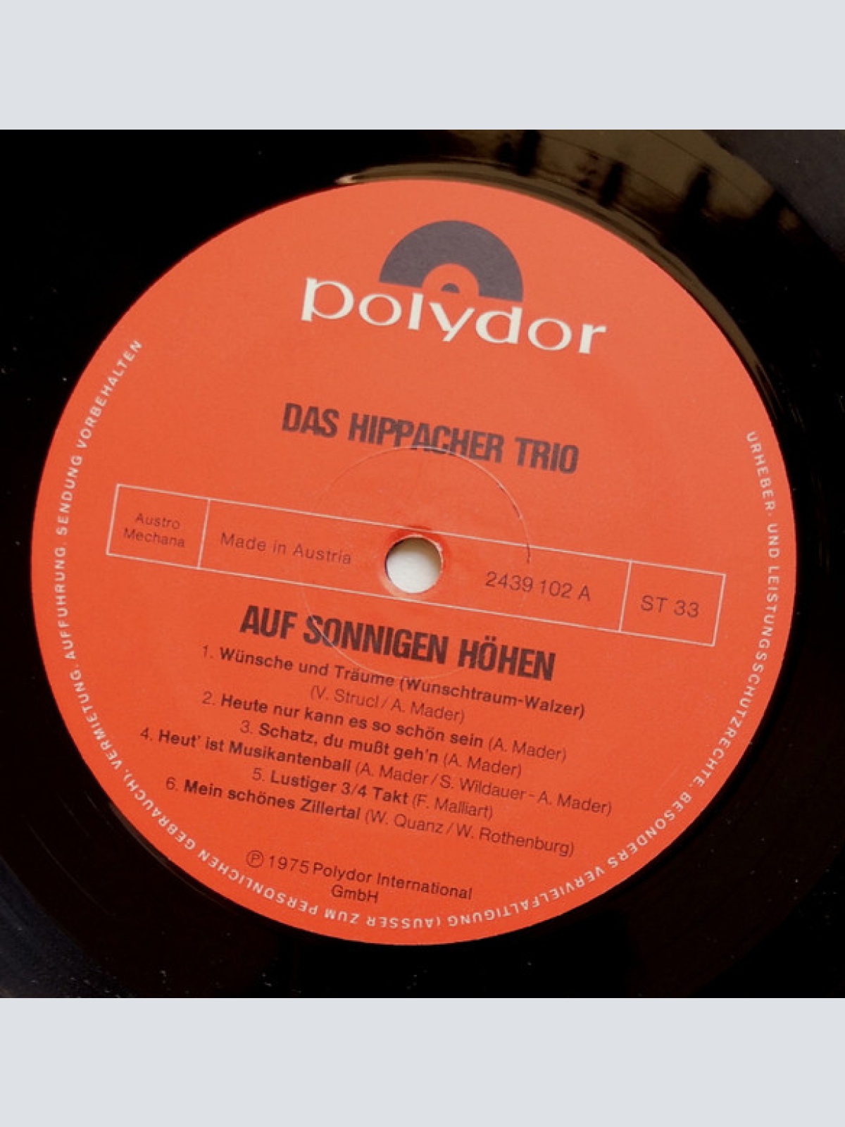 Vinyl / Hippacher Trio - Auf Sonnigen Höhen