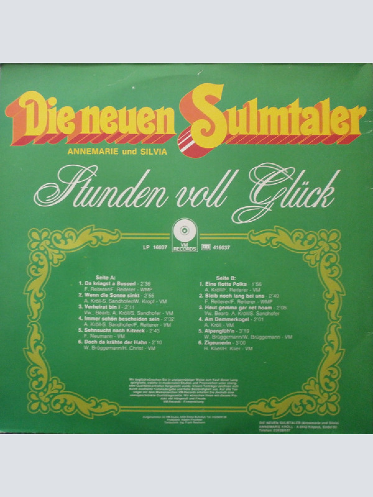 Vinyl / Die Neuen Sulmtaler Annemarie Und Silvia* - Stunden Voll Glück