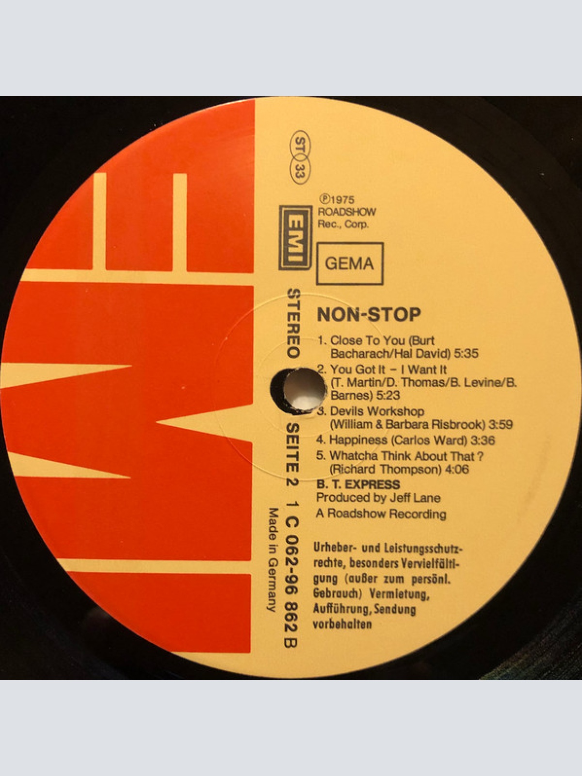 Vinyl / B.T. Express - Non Stop