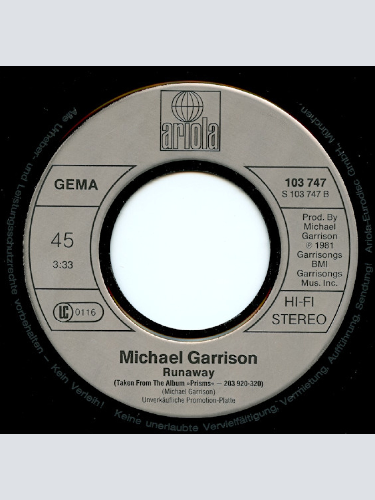 Vinyl / Michael Garrison - Escape