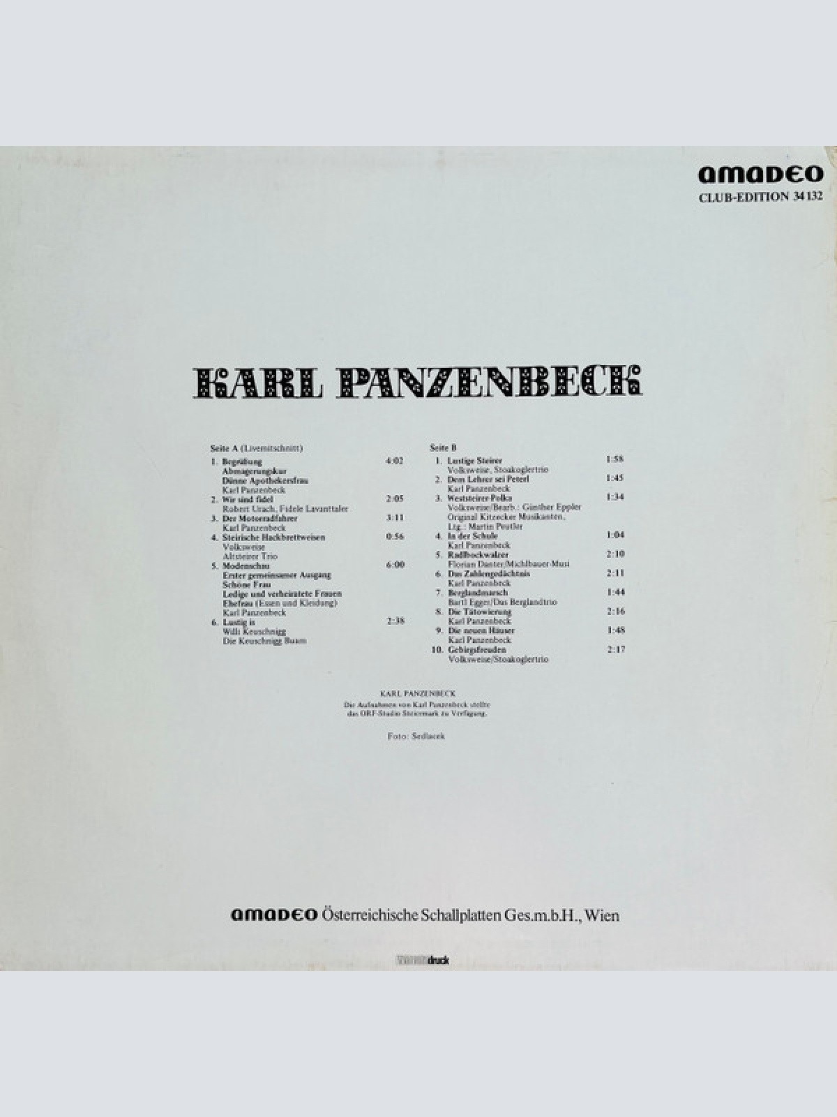 Vinyl / Karl Panzenbeck - Karl Panzenbeck
