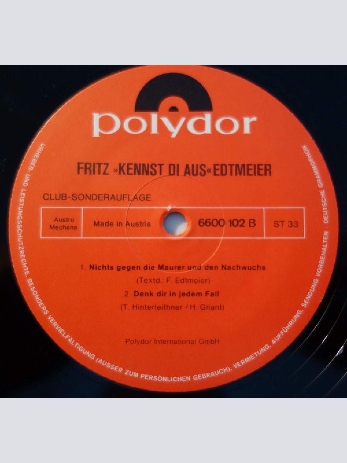 Vinyl / Fritz Edtmeier - Seine Grossen Erfolge