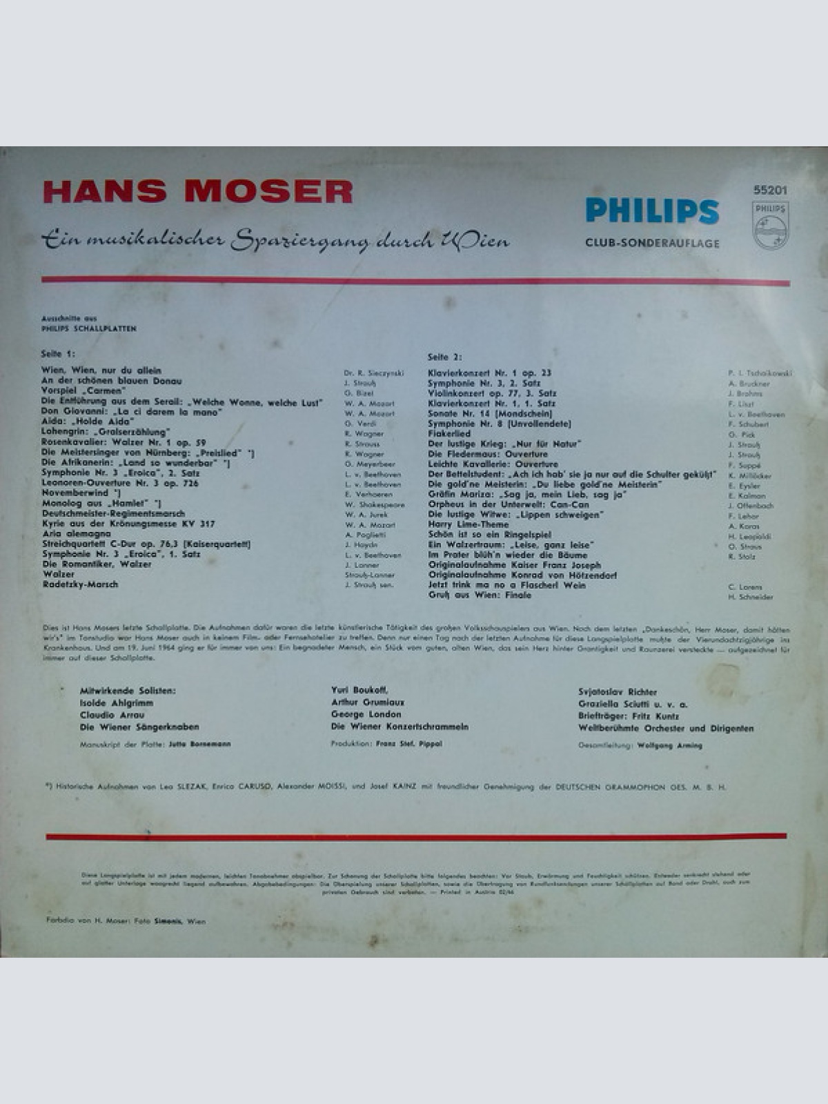 Vinyl / Hans Moser - Ein Musikalischer Spaziergang Durch Wien