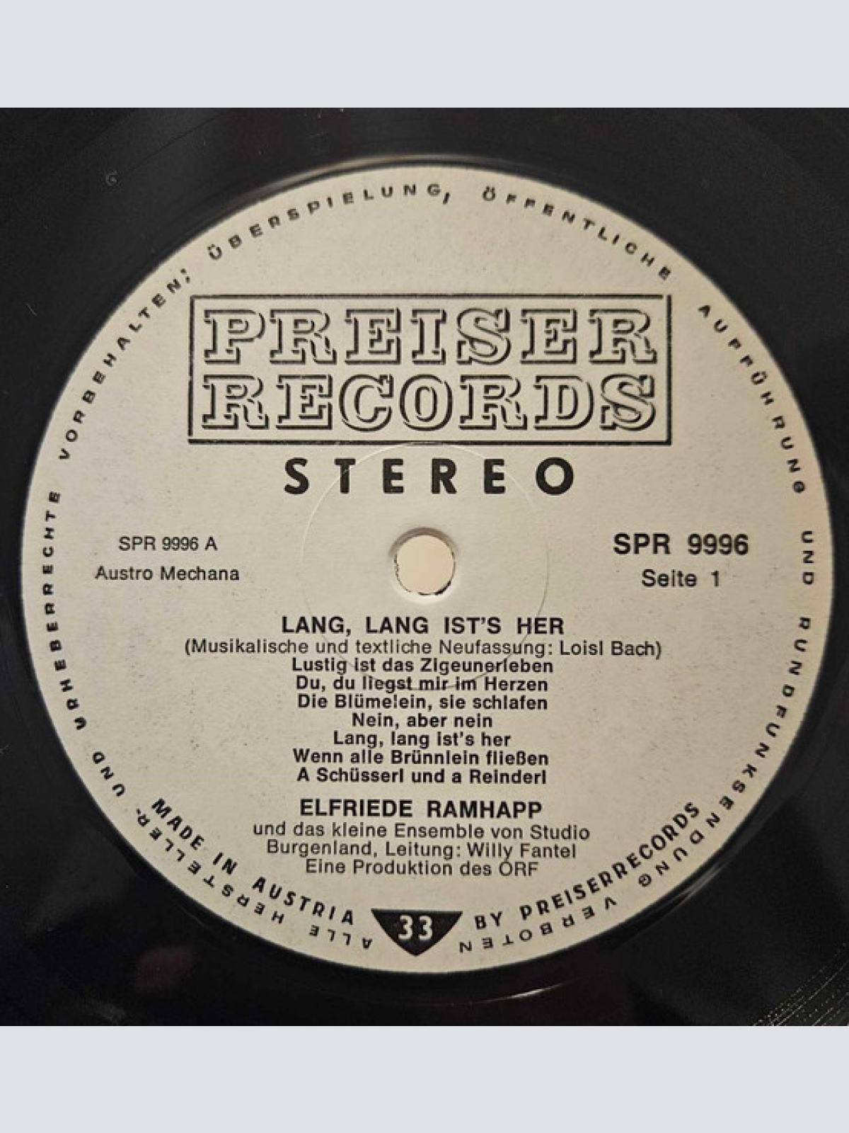 Vinyl / Elfriede Ramhapp - Lang, Lang Ist's Her
