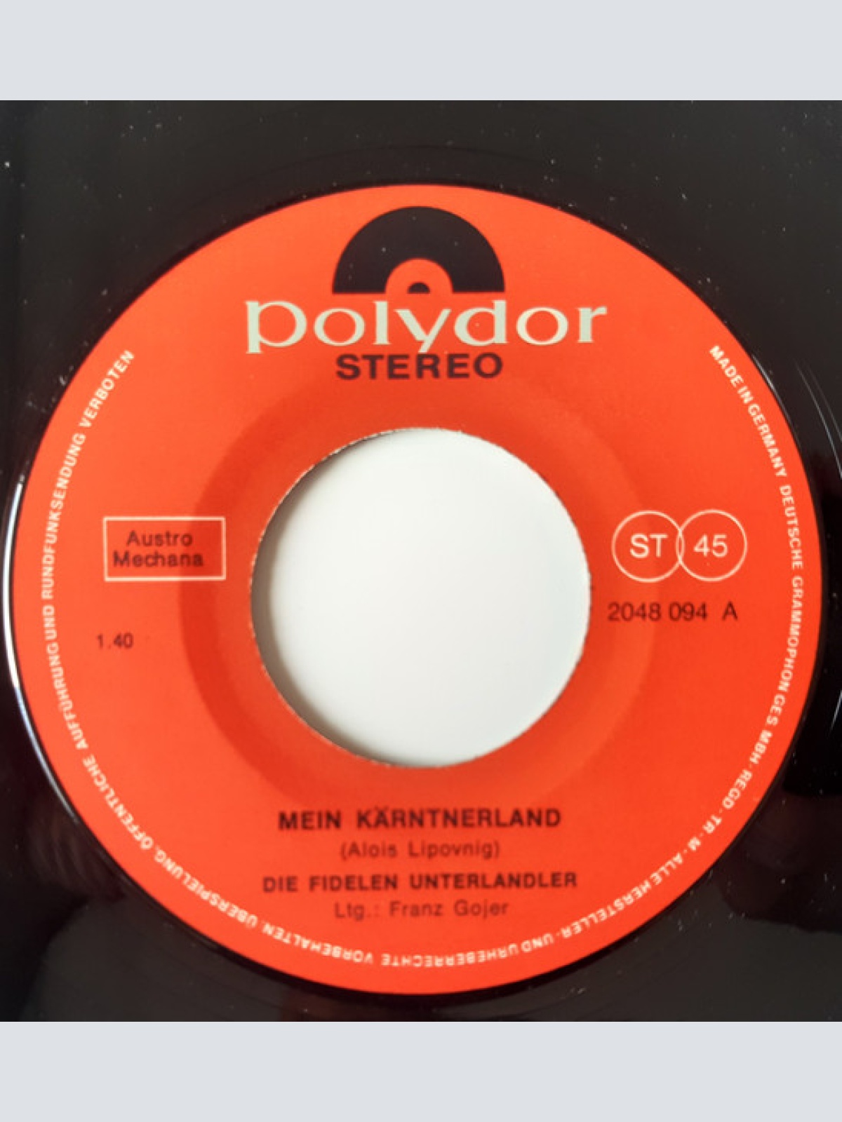 Vinyl / Die Fidelen Unterlandler - Mein Kärntnerland