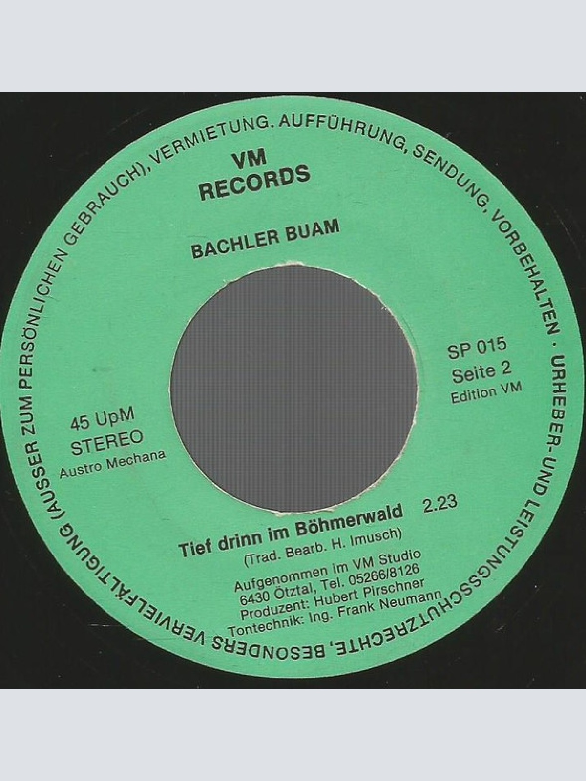 Vinyl / Bachler Buam - Wenn Du Meinst / Tief Drinn Im Böhmerwald