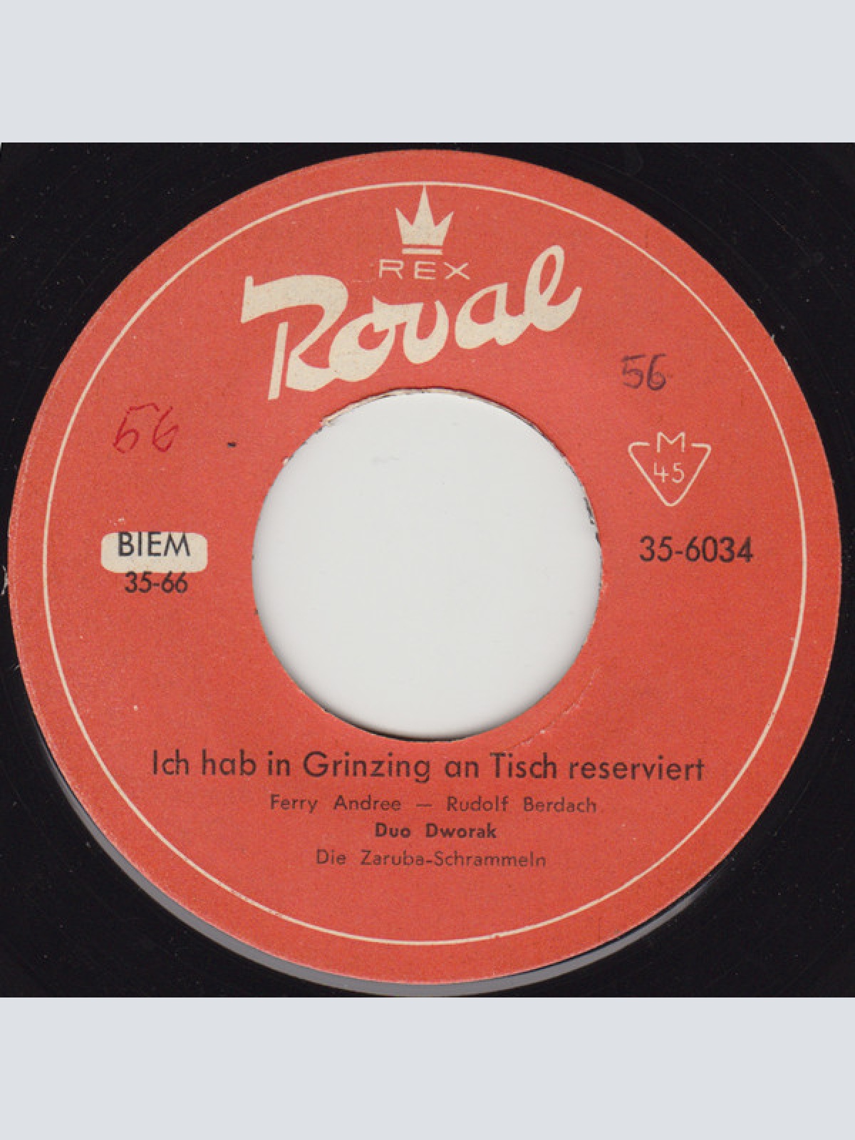 Vinyl / Duo Dworak - Du Narrischer Kastanienbaum / Ich Hab In Grinzing An Tisch Reserviert