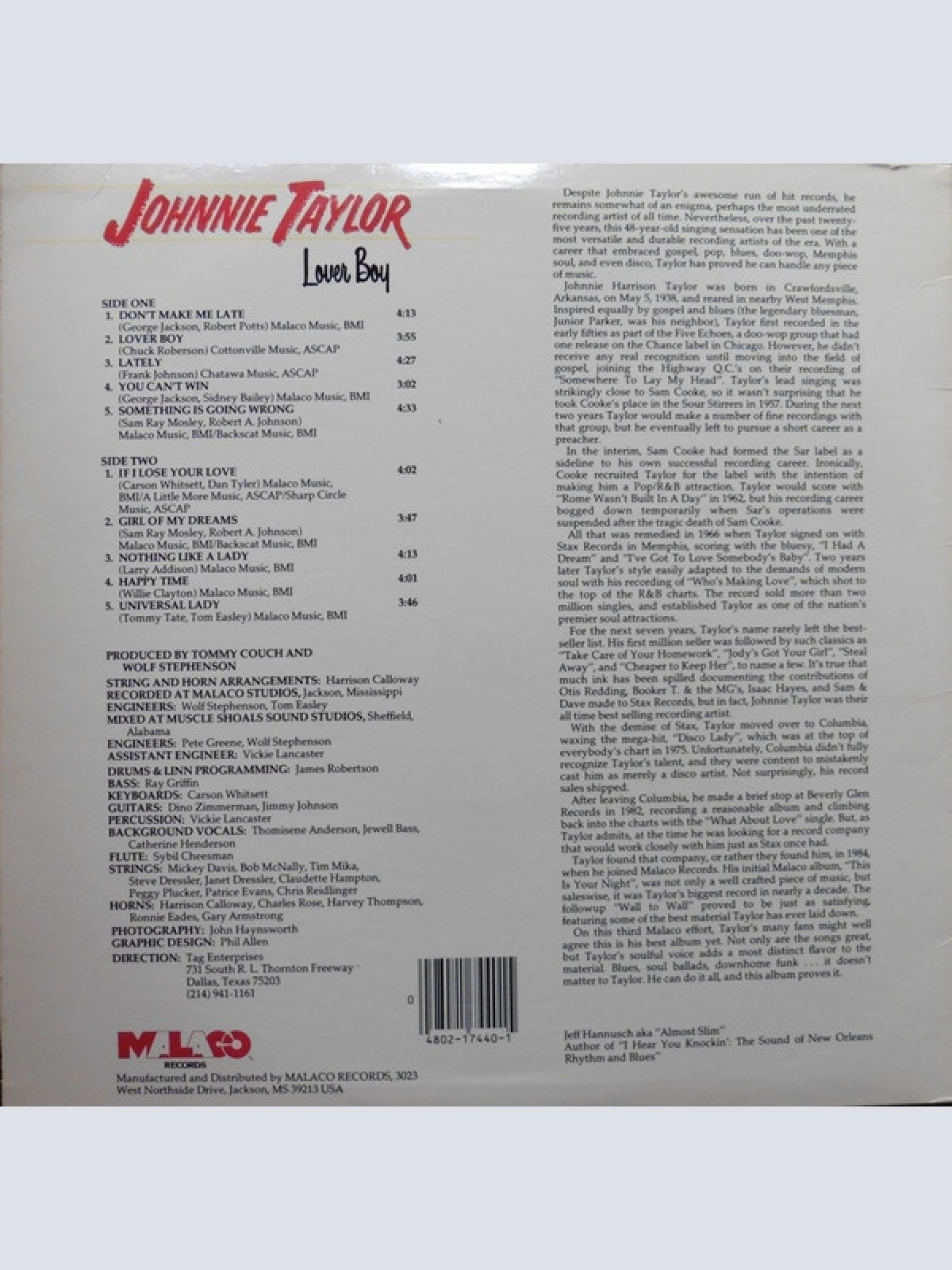 Vinyl / Johnnie Taylor - Lover Boy