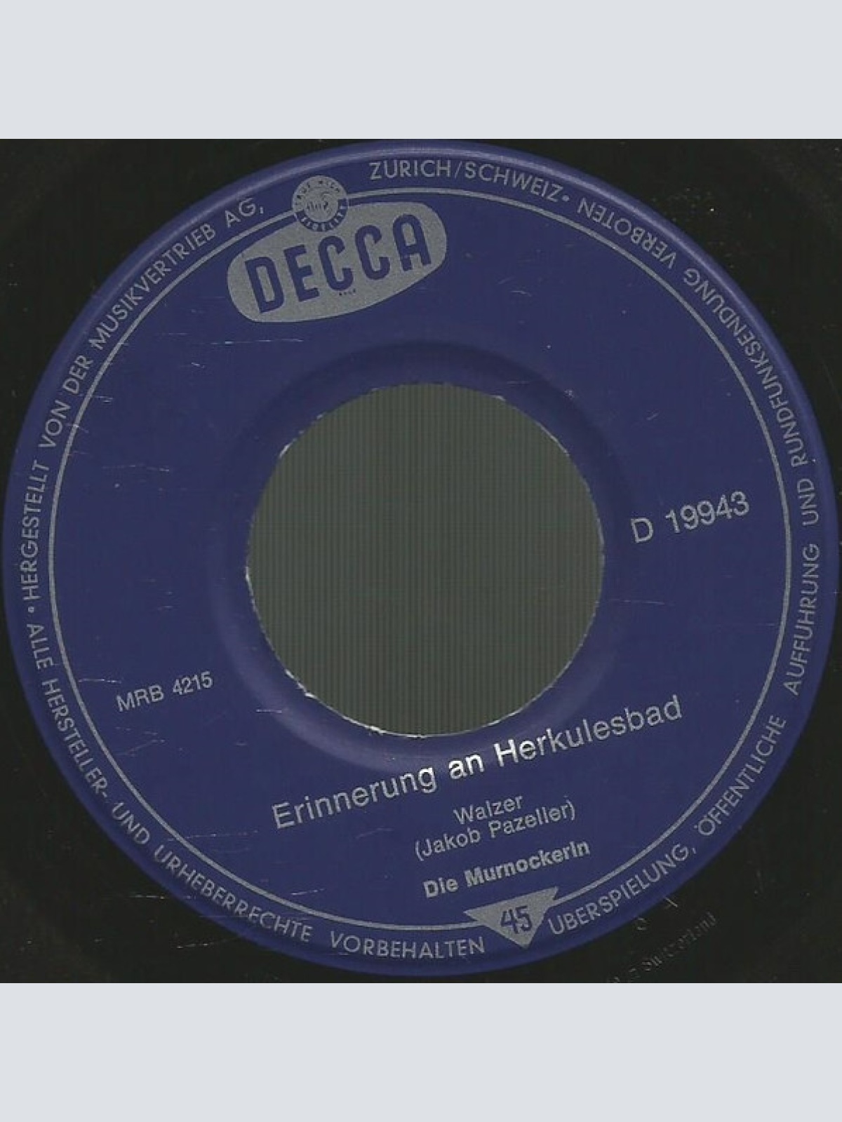 Vinyl / Die Murnockerln - Erinnerung An Herkulesbad / Lindner-Polka