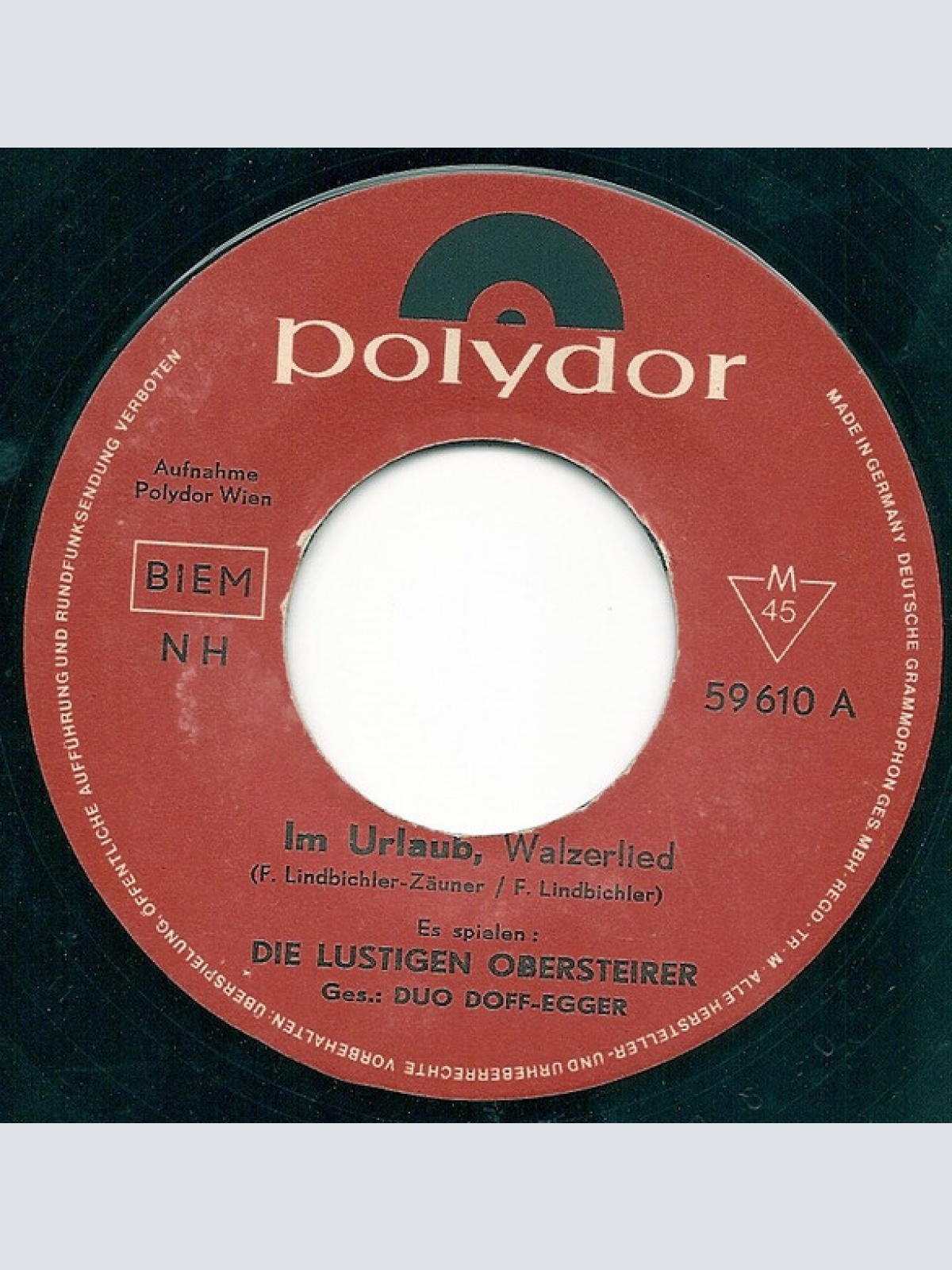 Vinyl / Die Lustigen Obersteirer - Im Urlaub