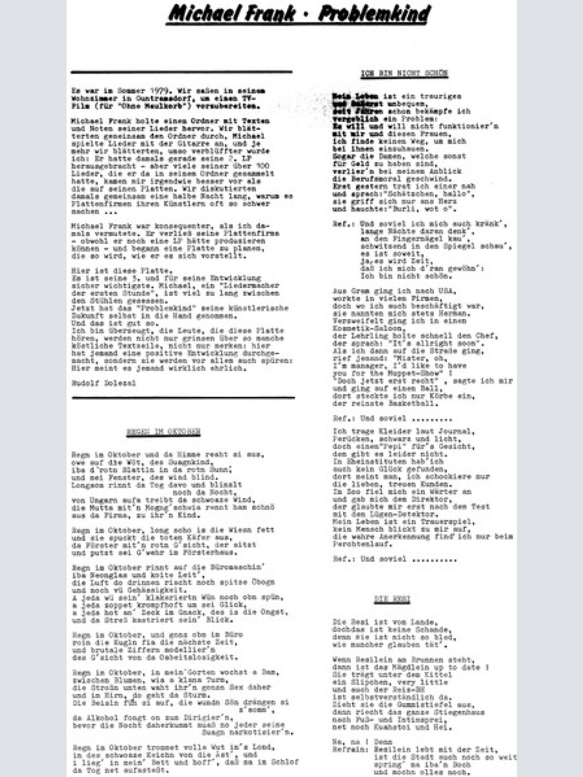 Vinyl / Michael Frank (3) - Problemkind