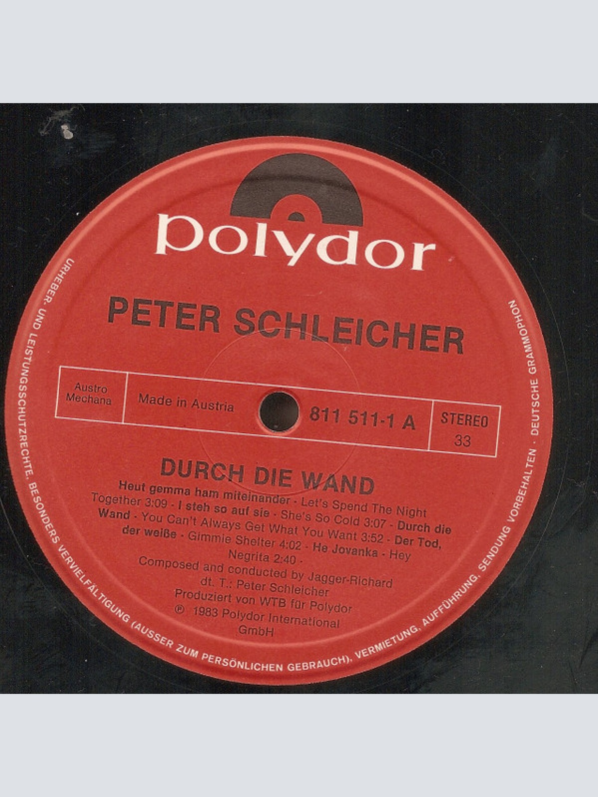 Vinyl / Peter Schleicher - Durch Die Wand