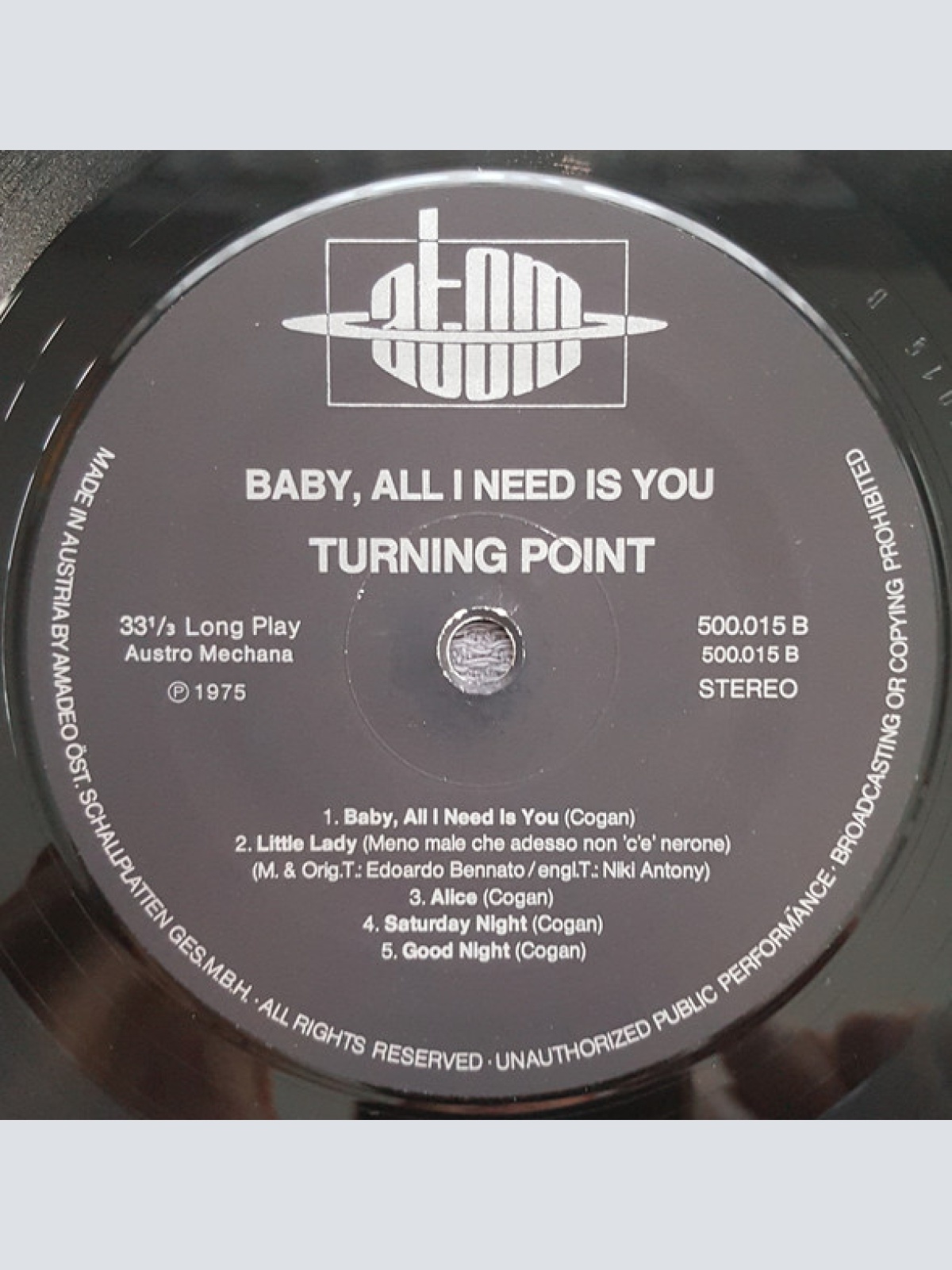 Vinyl / Turning Point (4) - Baby, All I Need Is You