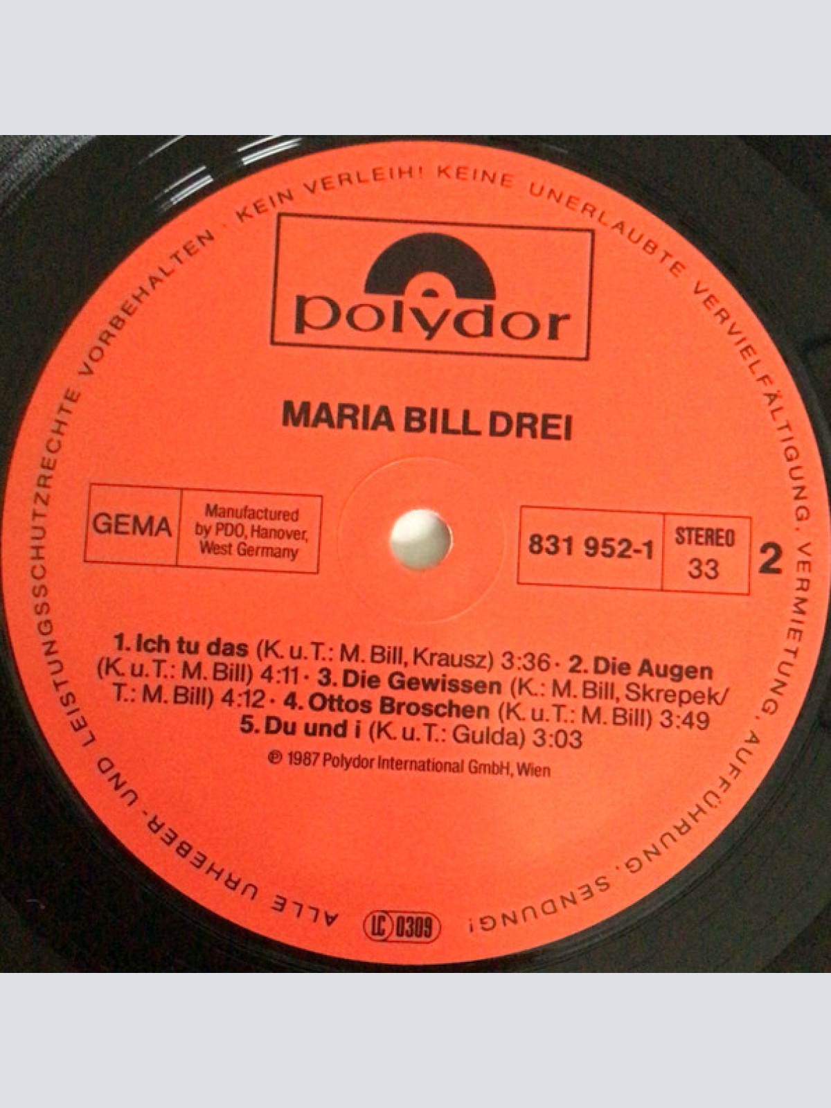 Vinyl / Maria Bill - Bill Drei