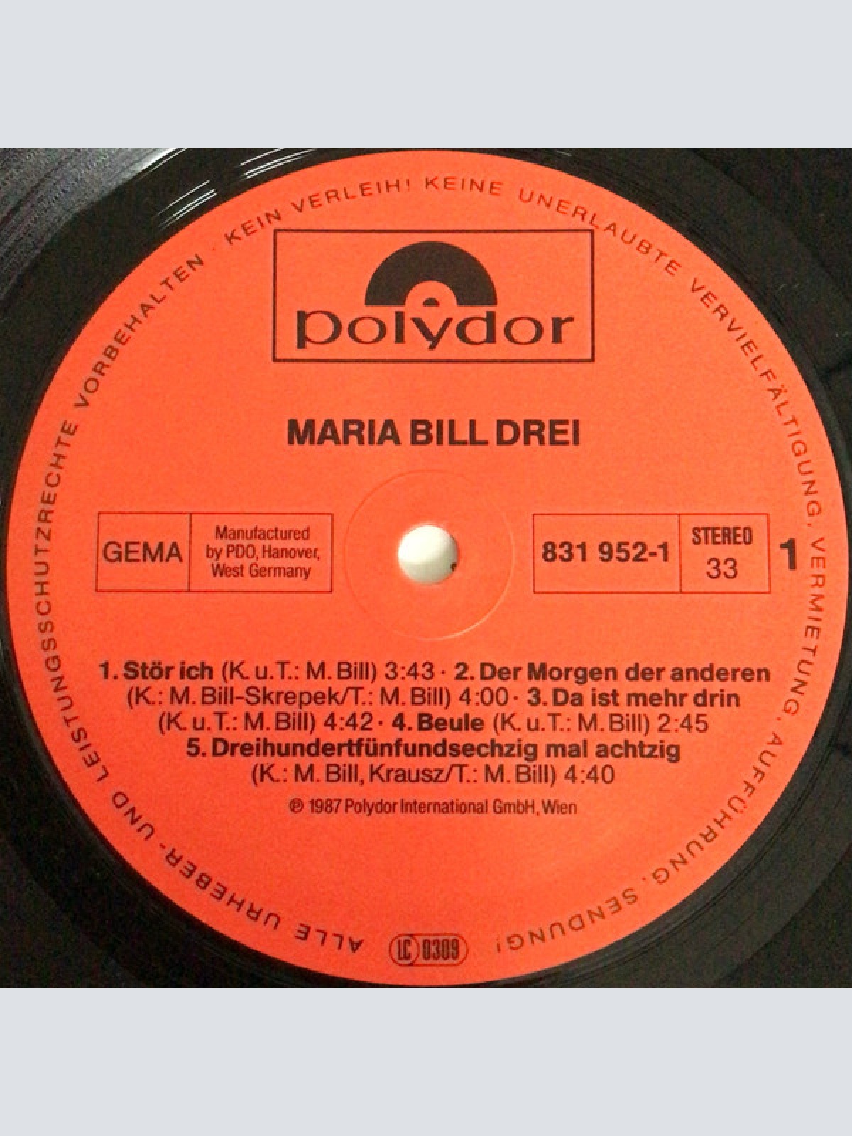 Vinyl / Maria Bill - Bill Drei