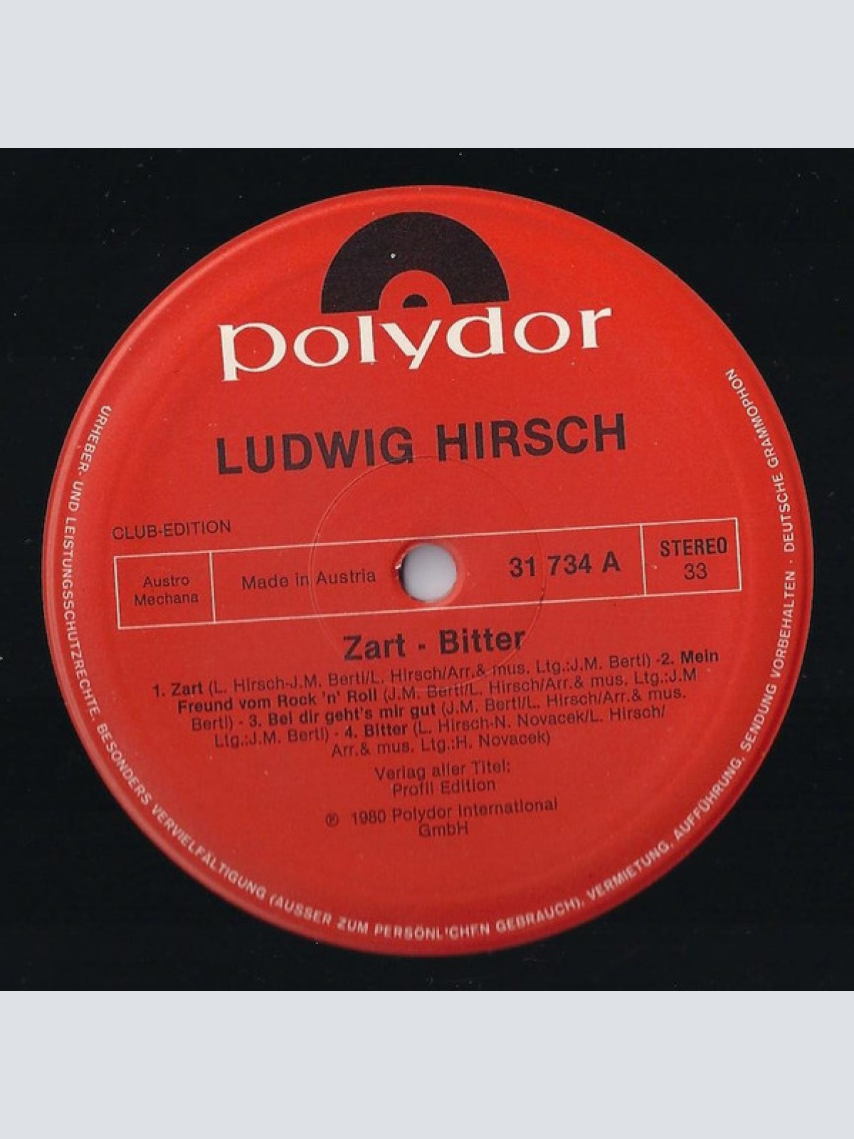 Vinyl / Ludwig Hirsch - Zartbitter