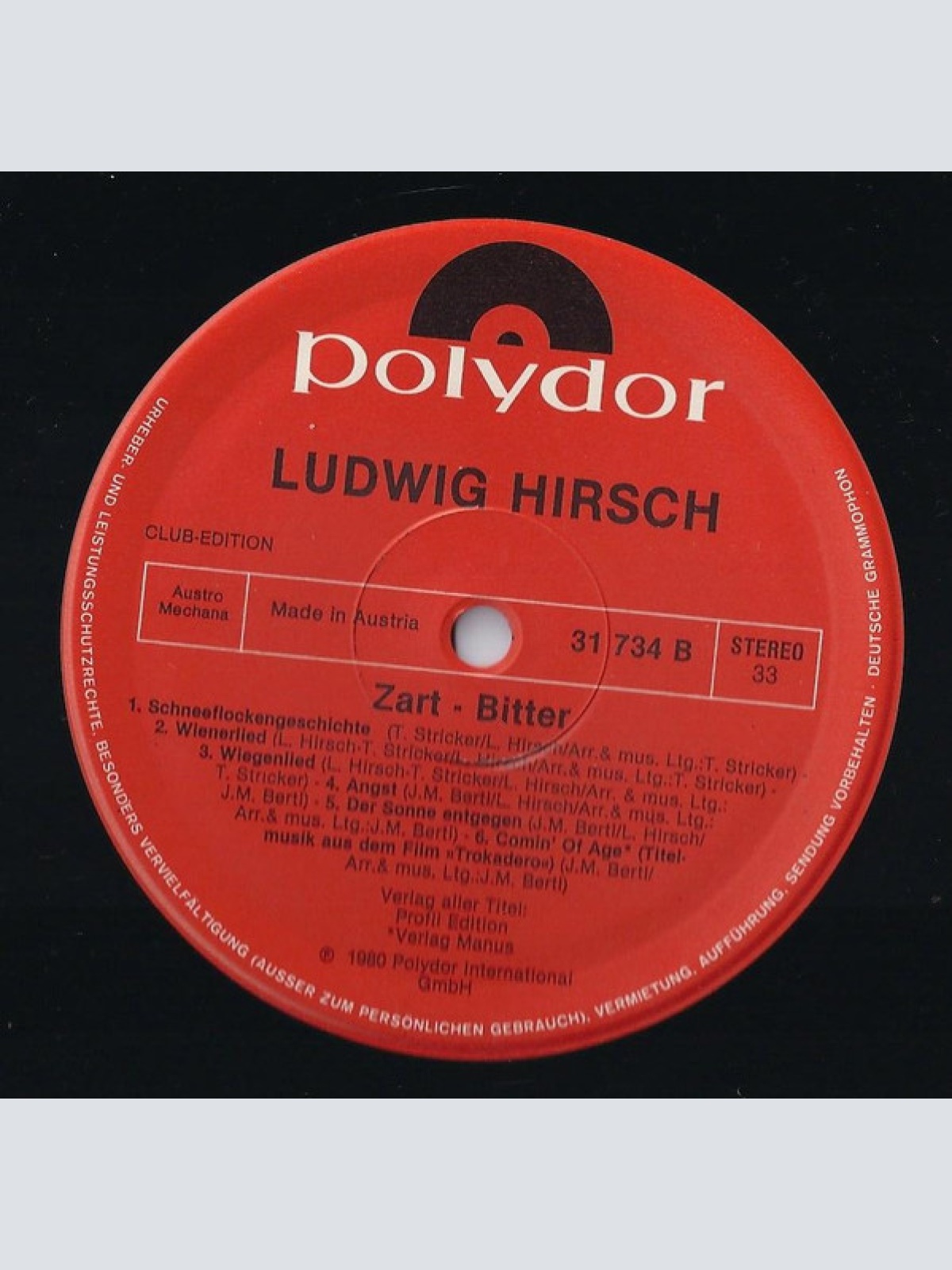 Vinyl / Ludwig Hirsch - Zartbitter