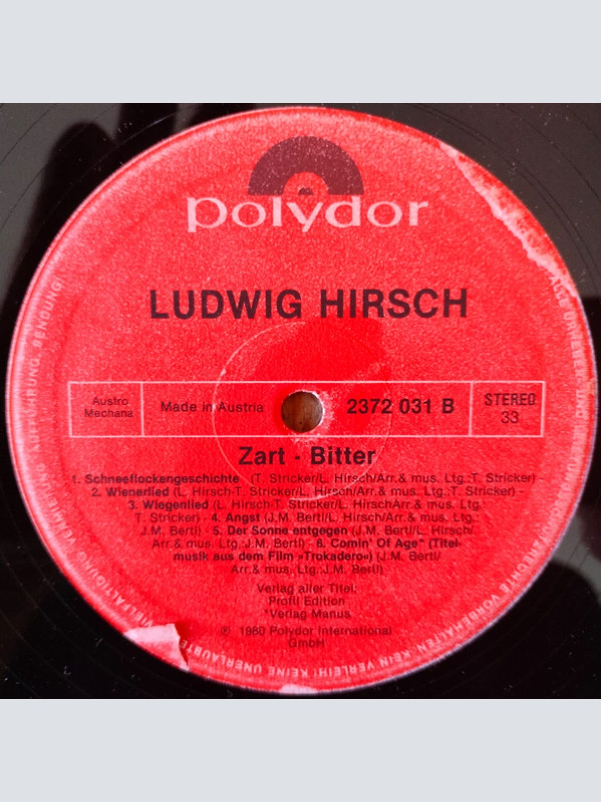 Vinyl / Ludwig Hirsch - Zartbitter