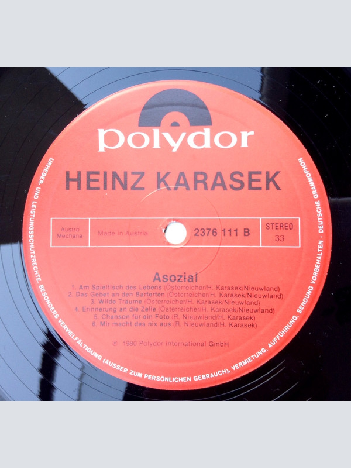 Vinyl / Heinz Karasek - Asozial