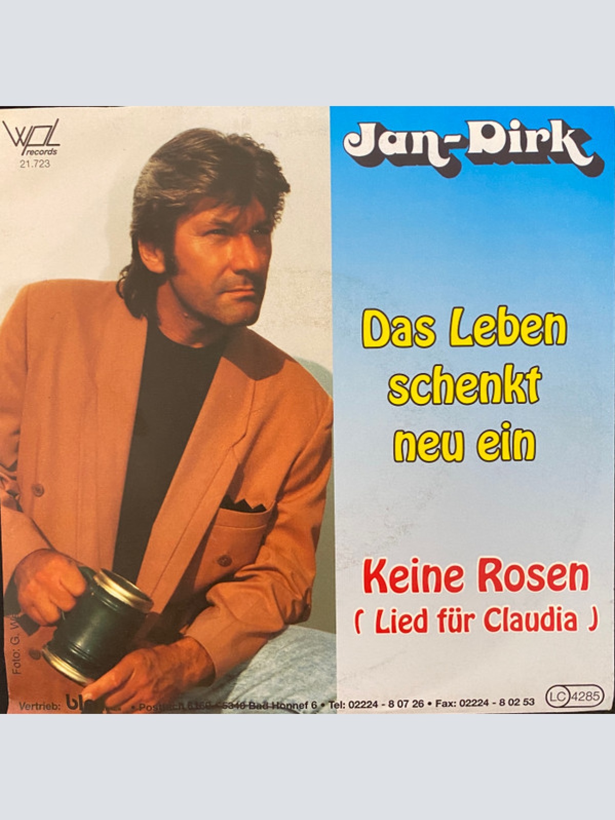Vinyl / Jan-Dirk - Das Leben Schenkt Neu Ein / Keine Rosen (Lied Für Claudia)