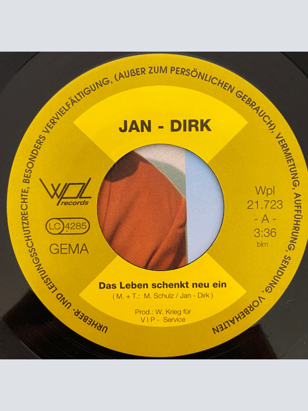 Vinyl / Jan-Dirk - Das Leben Schenkt Neu Ein / Keine Rosen (Lied Für Claudia)