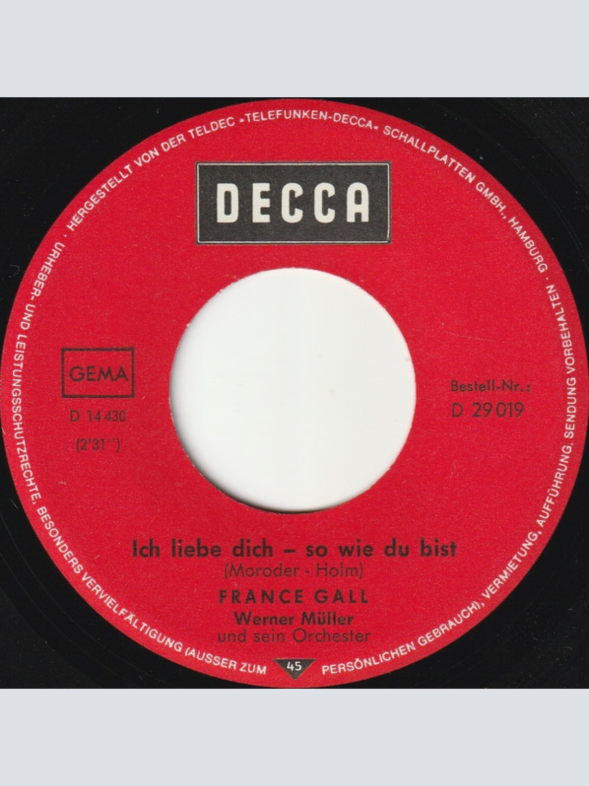 Vinyl / France Gall - Ich Liebe Dich - So Wie Du Bist